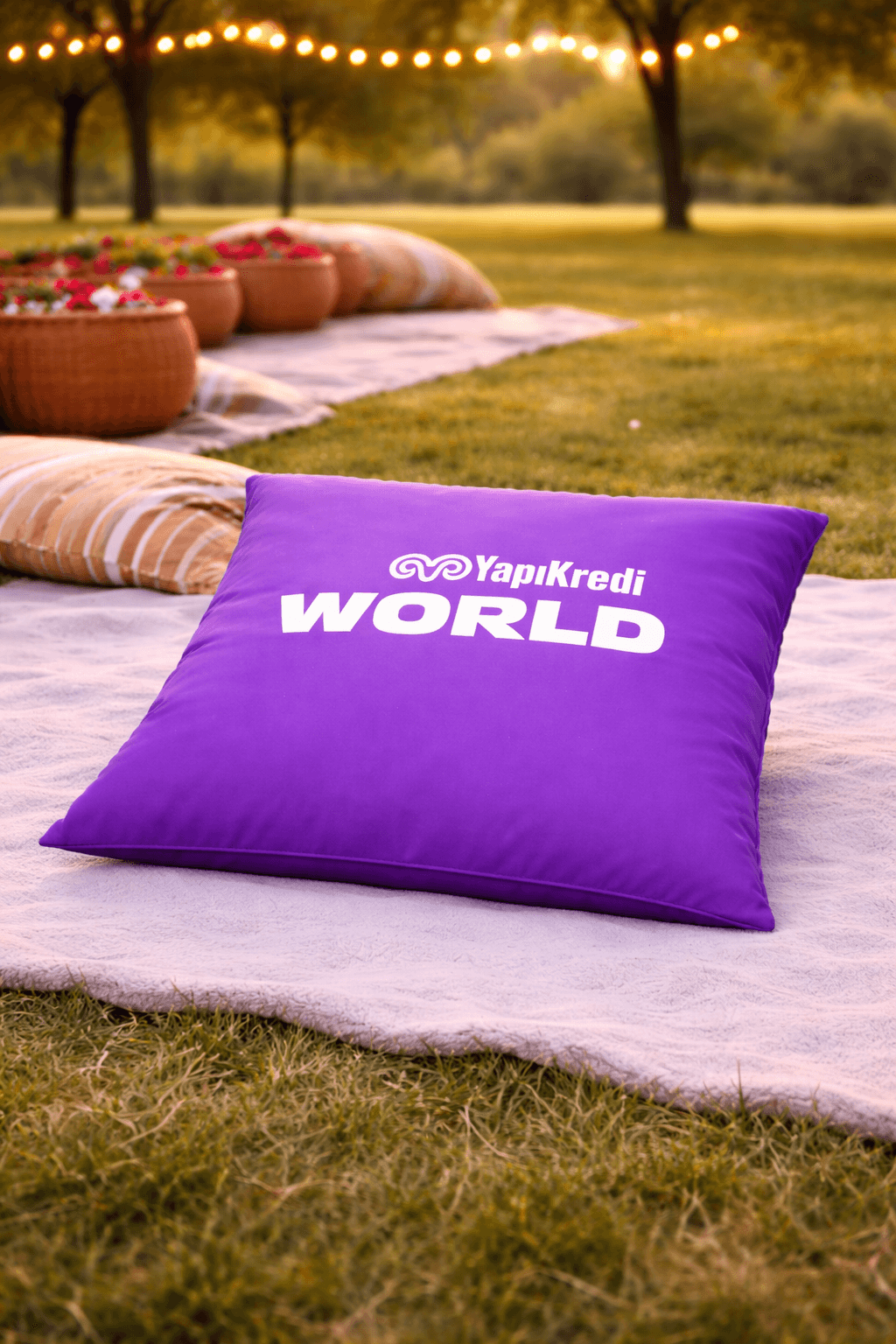 Yapikredi World Minder Açık Alan baskılı minder görseli